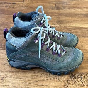 Merrell Siren Waterproof Mid Leather Hiking Boots Granite Purple Women’s Size 8